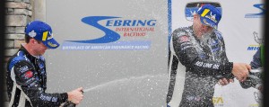 James Clay and Devin Jones celebrating at Sebring 2019