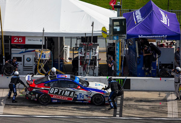 Pit stop of the No. 82 OPTIMA Batteries/Veristor BMW M4 GT4 at Daytona