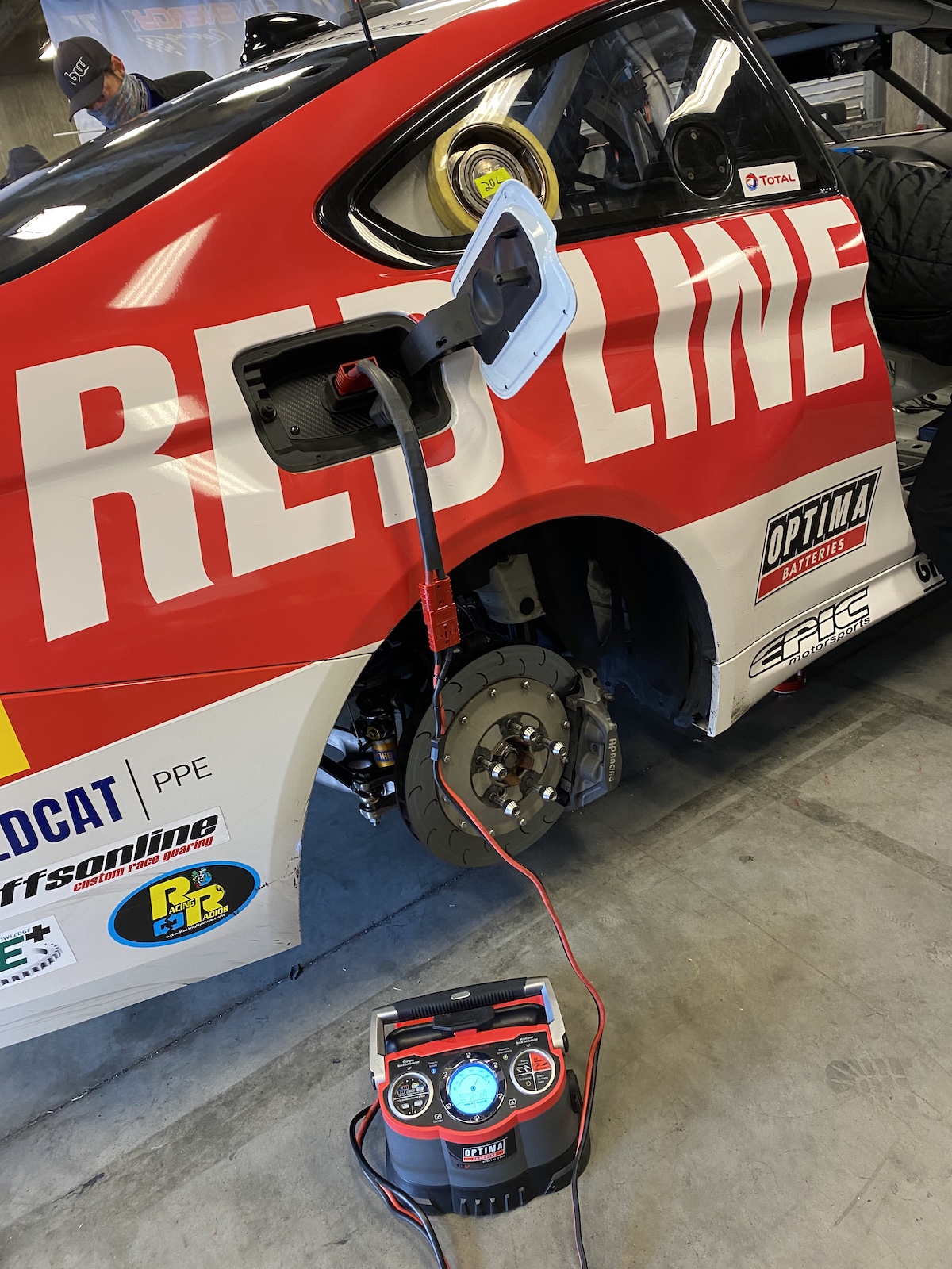 OPTIMA Battery getting charged in BMW M4 GT4 at Indy
