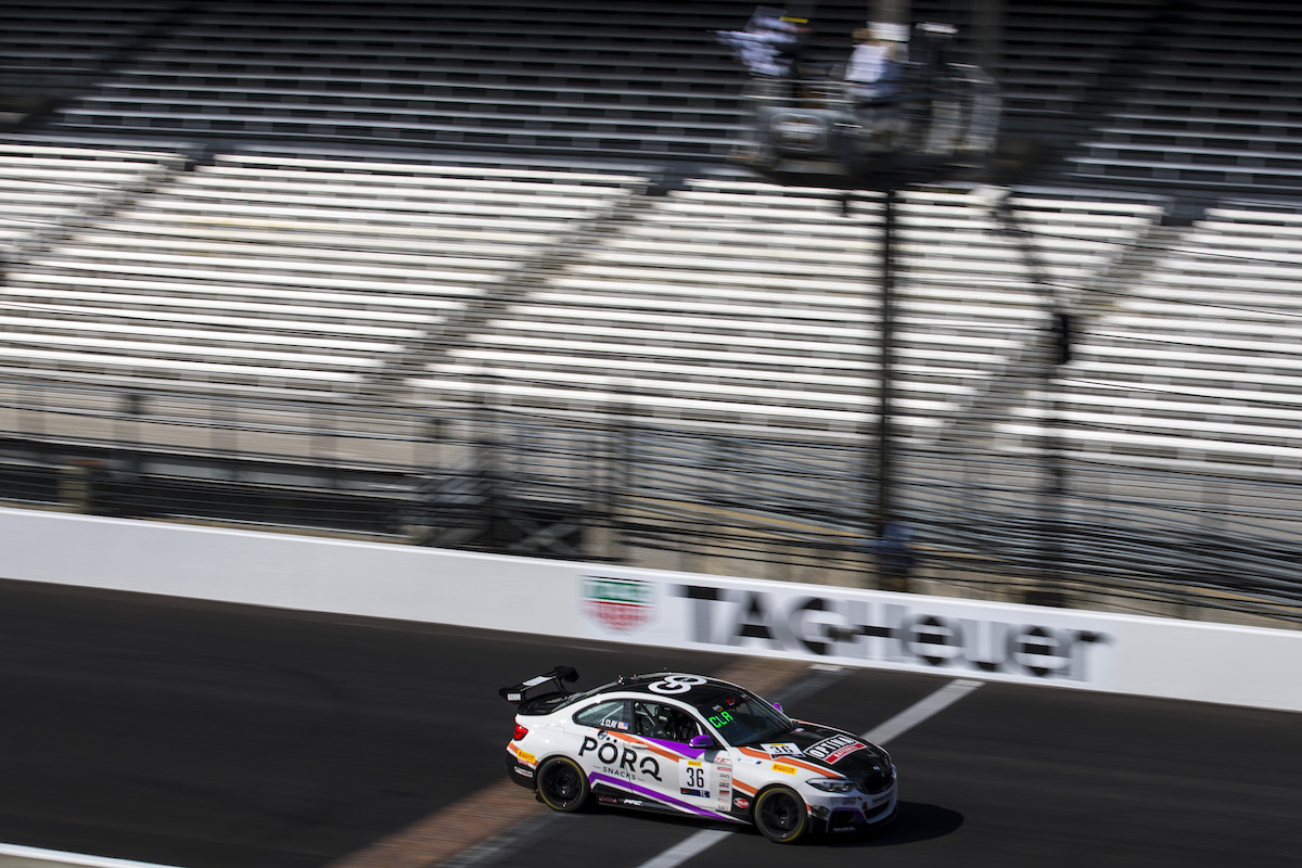 BMW M240iR racing at Indy