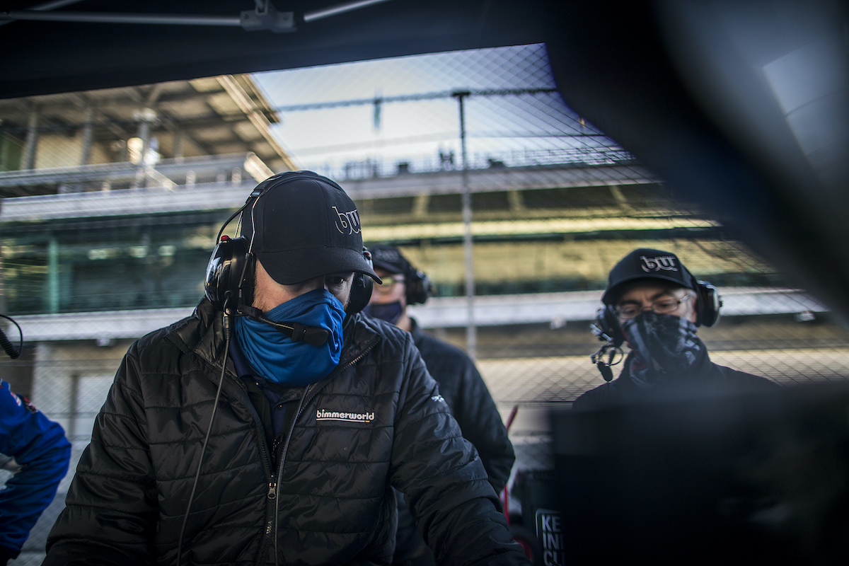 BimmerWorld crew in the pits at Indy