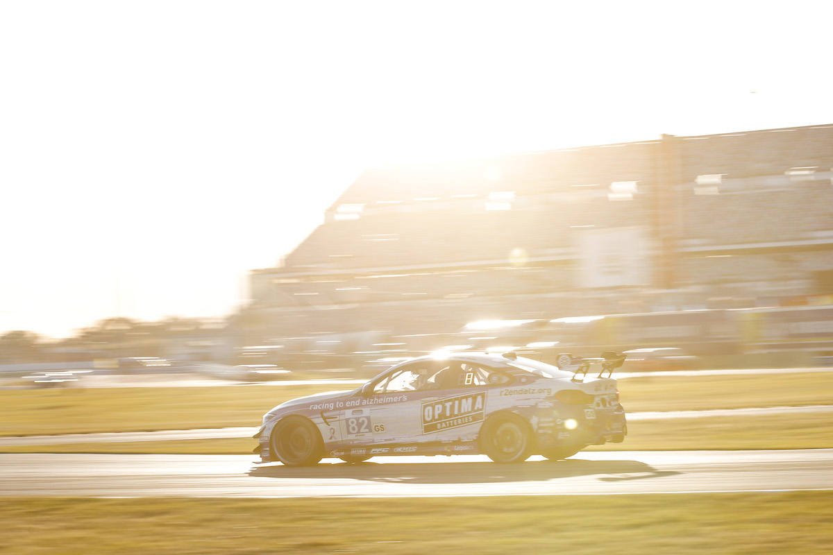 Sun glare on BMW M4 GT4 BimmerWorld Racing - IMSA Michelin Pilot Challenge - Daytona International Speedway