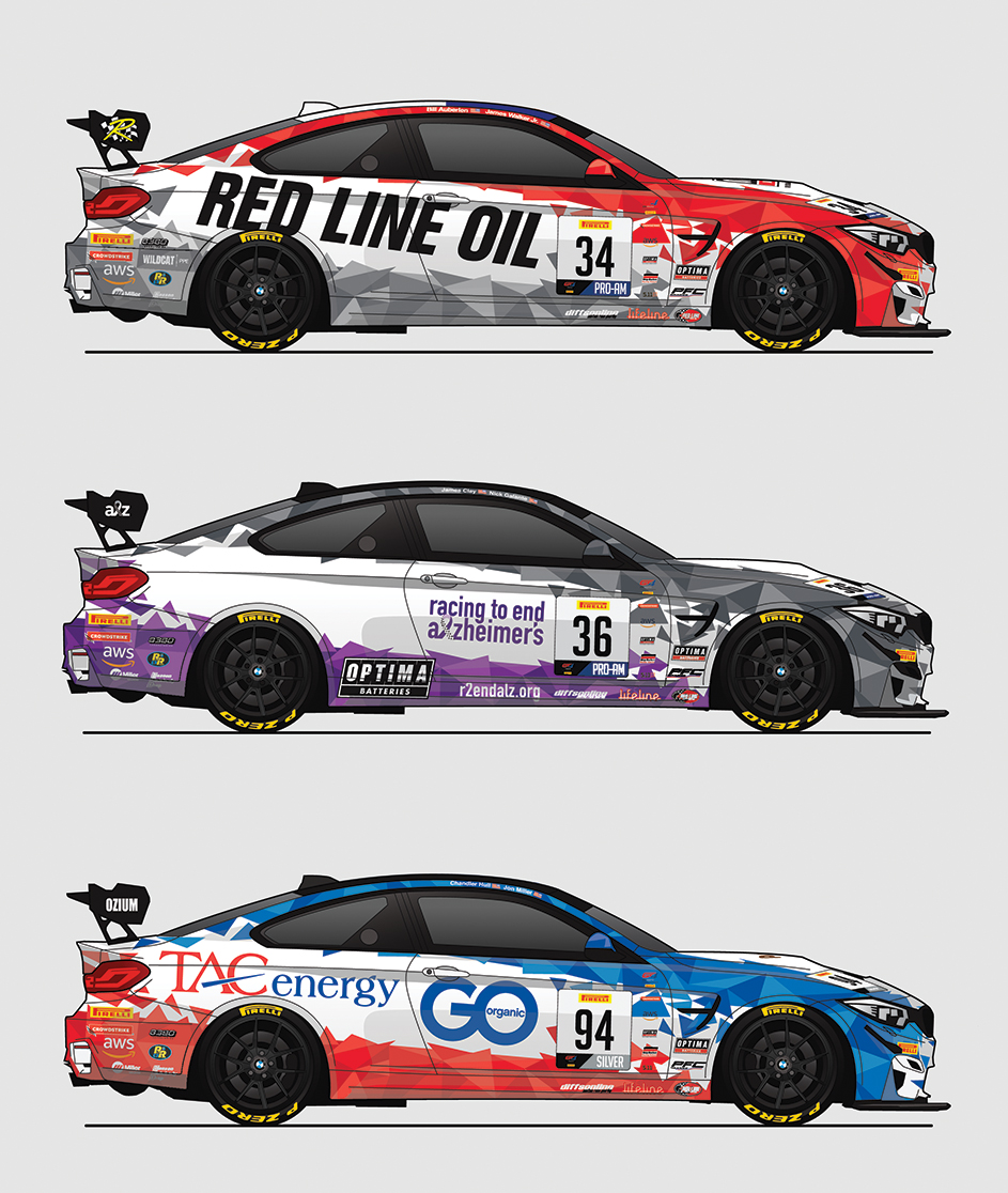 2021 BimmerWorld M4 GT4 trio SRO livery