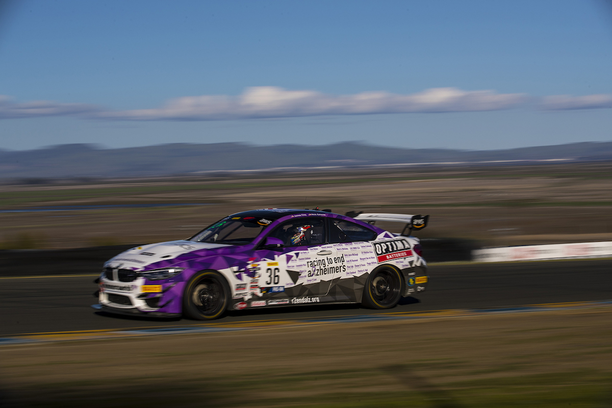 Racing to End Alzheimer's / OPTIMA Batteries M4 GT4 at speed