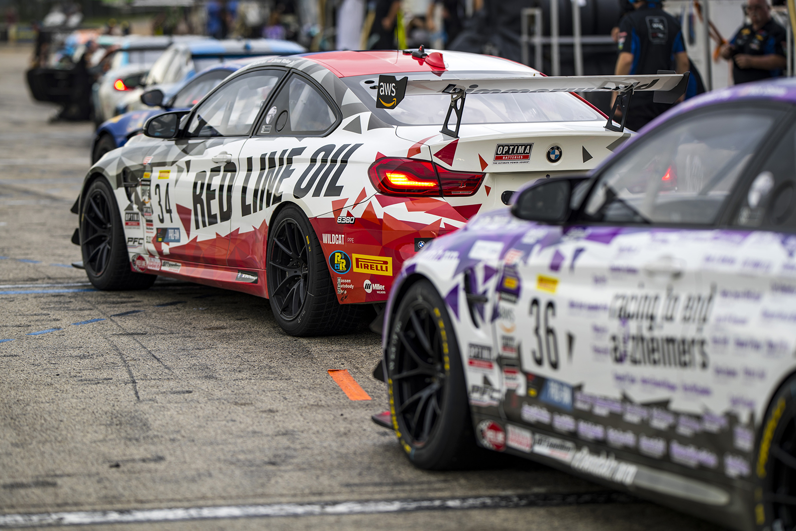 No. 34 and No. 36 leaving the pits