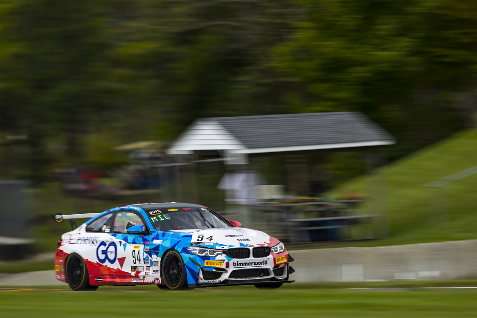 BimmerWorld M4 GT4 going fast at Road America