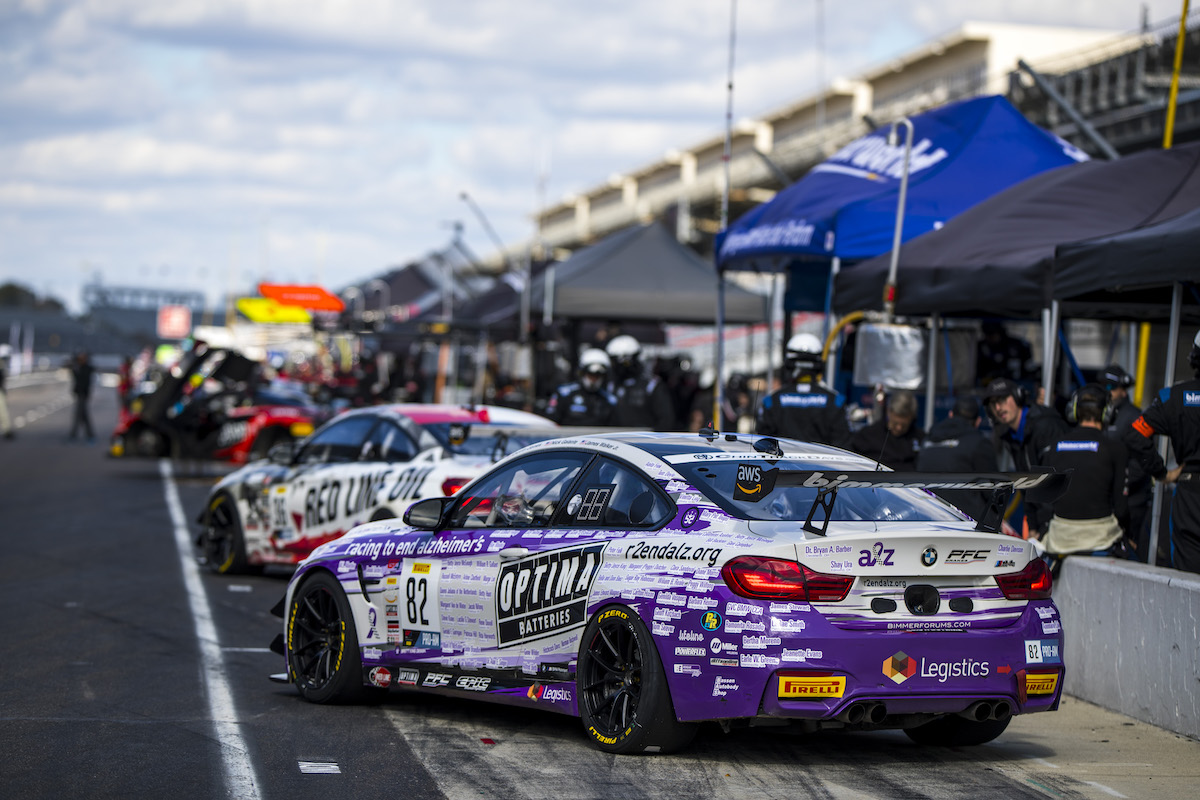 BimmerWorld cars in the pits before race start at Indy 2021